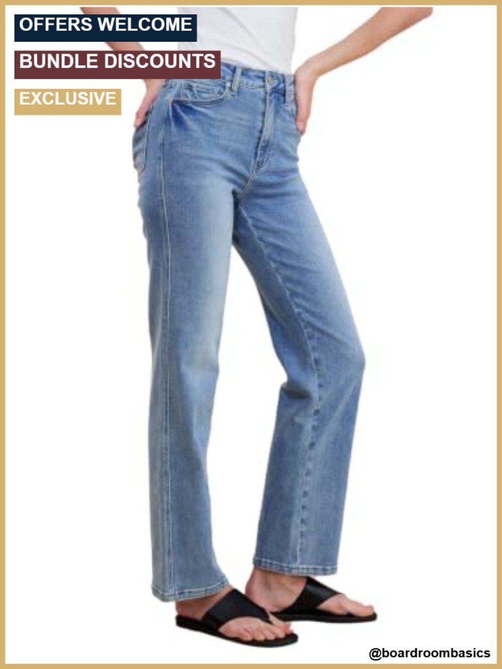 High Rise Curvy Straight Leg Jeans Butt Lifting Stretchy Denim Pants